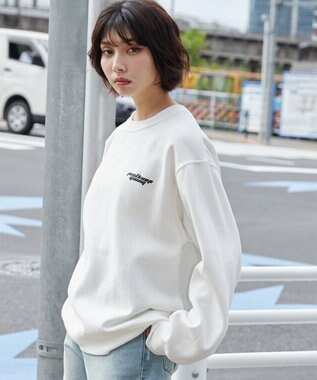 WEGO 【ユニセックス着用ITEM】リラックスフィットグラフィックプルオーバー ホワイト