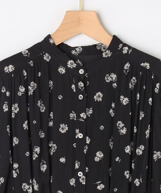 組曲 ギャザーライトデシンボウタイ付き ワンピース ブラック系5