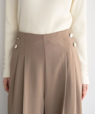 YECCA VECCA 金釦ワイドパンツ Beige