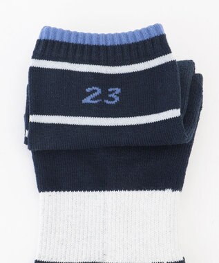 23区GOLF 【MEN】ラインショートソックス ネイビー系