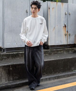 WEGO 【ユニセックス着用ITEM】リラックスフィットグラフィックプルオーバー ホワイト