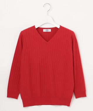 J.PRESS LADIES 【洗える】PRINCESS Vネック ニット レッド系
