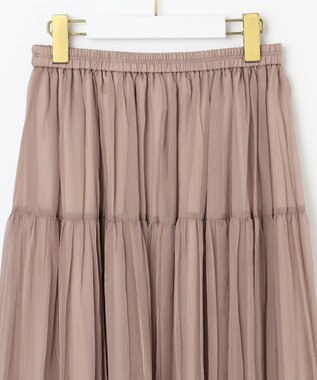 ANY SIS 【洗える】シアーワッシャーティアード スカート モカピンク