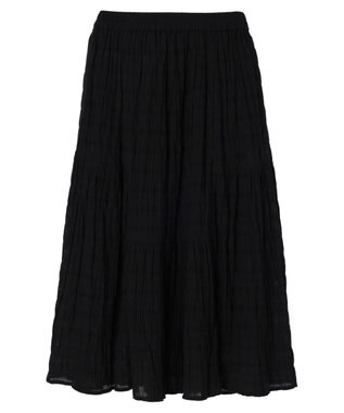 Green Parks Ｉ　段違いギャザーロングスカート Black