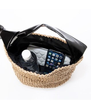 UNBILLION カシュカシュ cachecache / リボンハンドルクロッシェミニトート ブラック