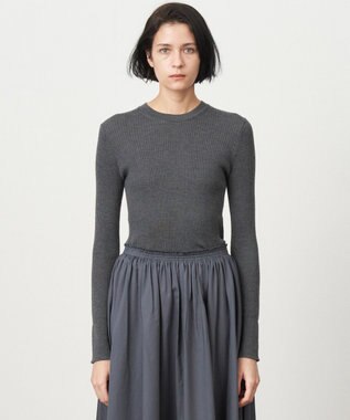 ATON WOOL CASHMERE SILK | クルーネックセーター CHARCOAL GRAY