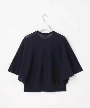 J.PRESS LADIES COTTON ACETATE DRY バタフライスリーブ カーディガン ネイビー系