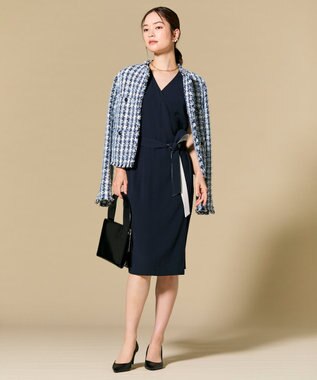 BEIGE， BERYL / ファンシーツイードノーカラージャケット Navy Mix