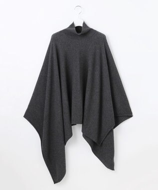 23区 【R(アール)】マイクロンメリノウール ニットケープ チャコールグレー系