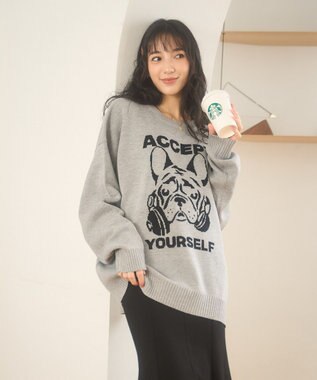 WEGO 【新色追加/ユニセックス着用ITEM/SMLサイズ展開】ジャガードグラフィックプルオーバー（LS） 柄3