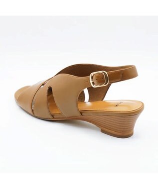 APOM モールドウエッジアシンメトリースリングバックサンダル45 ブラウン