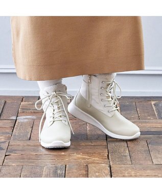 ing <ing>【レイン・スノー対応】レースアップスニーカーブーツ アイボリー
