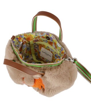 tsumori chisato CARRY キラネコファー ショルダーバッグ 手提げ 2way ブラウン