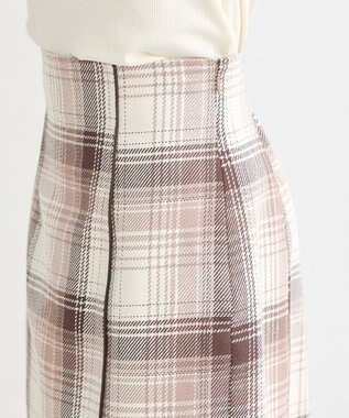 earth music&ecology コットンツイルチェックミニスカート Brown