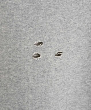 WEGO ダメージプルオーバースウェット 杢グレー