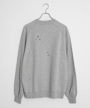 WEGO ダメージプルオーバースウェット 杢グレー