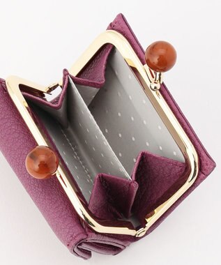 UNBILLION perche アクリル玉三つ折りミニサイフ パープル