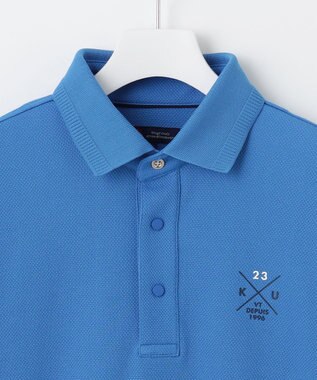 23区GOLF 【MEN】【吸水速乾/UVカット】ハニカムカノコ半袖ポロシャツ ダルブルー系
