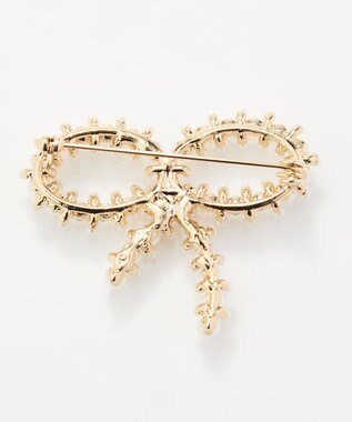 Phoebe グレインパールリボンブローチ ホワイト