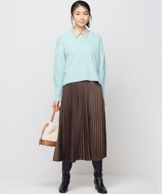 組曲 【ボウタイ付き】コンパクトシャーティング ストライプシャツ エクリュストライプ系1