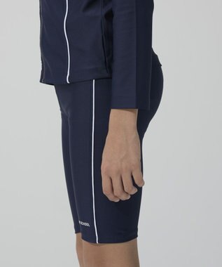 BEAMS SCHOOL ロング丈パンツ キッズ ネイビー×ホワイト