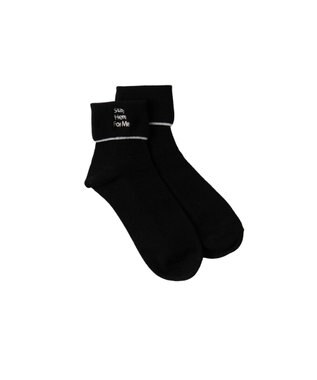 WEGO 折り返しロゴアンクルソックス ブラック