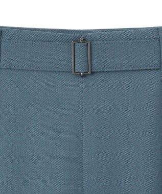 ICB L 【UVケア・洗える】ウール2WAYストレッチ ワイドストレートパンツ ダルブルー系