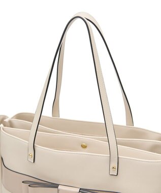 Maison de FLEUR フロントリボン3ルームトートバッグ Light Beige