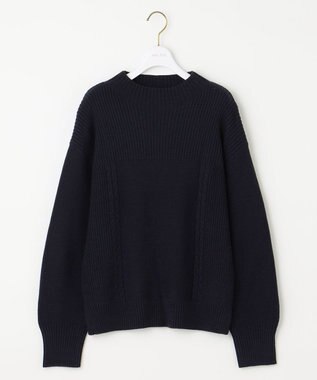 ANY SIS 【洗える】スフレボトルネック ニット ネイビー