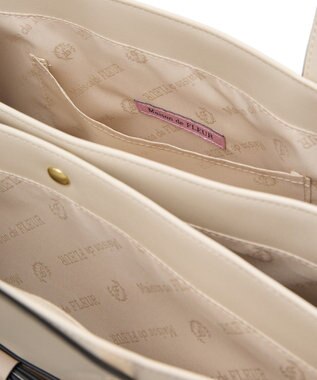 Maison de FLEUR フロントリボン3ルームトートバッグ Light Beige