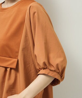 Green Parks ベスト風７分袖ドッキングプルオーバー Orange