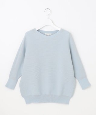 自由区 S 【WEB限定・洗える】コットンストレッチホールガーメントドルマン ニット スカイブルー系