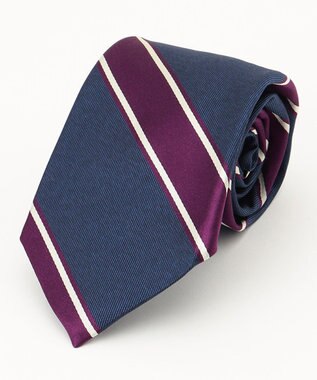 J.PRESS MEN スパンシルクストライプ ネクタイ パープル系2