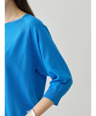 AMERICAN HOLIC ＵＶカットラグラン５分袖ニットプルオーバー Blue