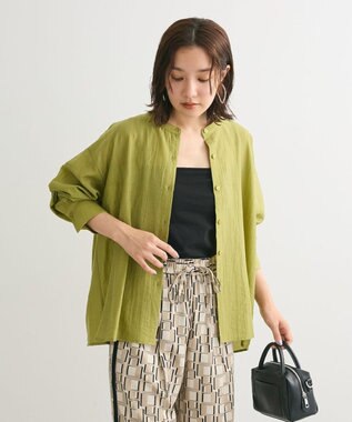 Green Parks バックシャンバンドカラーシャツ Green