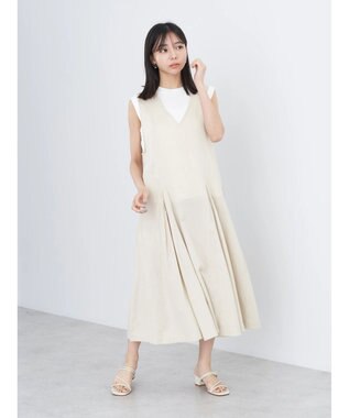 earth music&ecology ツイルフレアジャンスカ Light Beige