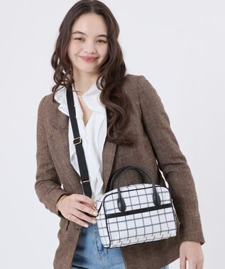 LeSportsac SQUARE TH CROSSBODY/アップタウンモノチェック/ブラック