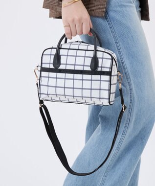 LeSportsac SQUARE TH CROSSBODY/アップタウンモノチェック/ブラック アップタウンモノチェック/ブラック