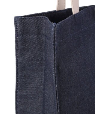 Maison de FLEUR デニムブランドロゴスクエアトートバッグ Indigo