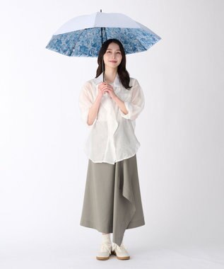 MOONBAT 【ハニカム断熱パラソル】estaa エスタ 氷 長傘  晴雨兼用 日傘 遮熱 耐風 50cm ライトグレー
