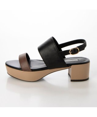 MODE ET JACOMO <MODE ET JACOMO>厚底ダブルベルトサンダル ブラウンコンビ