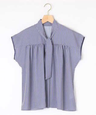組曲 ライトデシンボウタイ ブラウス ブルーストライプ系1