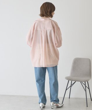 AMERICAN HOLIC 【イージーケア】シアーラウンドシャツ Pink