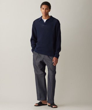 UNFILO MENS メッシュ ニットポロ [24年春夏商品] ネイビー