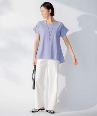 自由区 【WEB限定】【UVケア・吸汗速乾・洗える・XSサイズあり】ファンクショナルツイストジャージー カットソー ダルブルー系