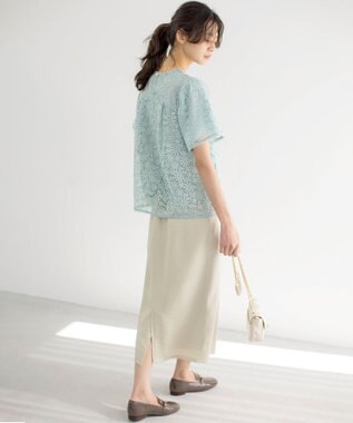 組曲 S グロッシーツイルタイト スカート サンドベージュ系