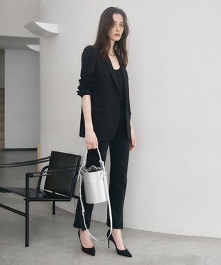 TOPKAPI 【TREASURE TOPKAPI】フェイクレザー バケツ 巾着 ショルダー バッグ シルバー