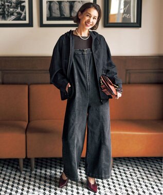 UNFILO L UNFILO DENIM オールインワン グレー