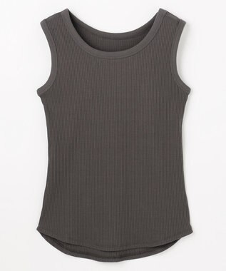 ANY テレコラウンドヘムタンクトップ スレート