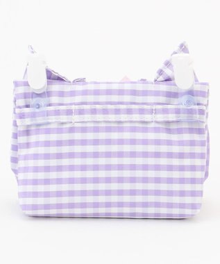 ANY KIDS フリルリボン 移動 ポケット ポシェット ラベンダーギンガム